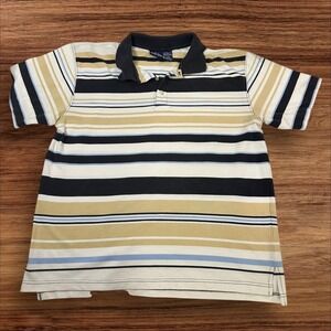 Vintage Bugle Boy‎ Striped Polo Shirt Short Sleeve Casual Top Men's XL